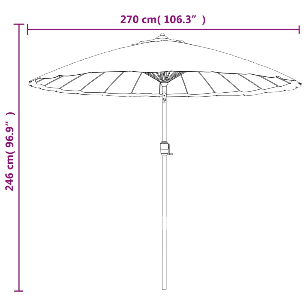 Garden Parasol with Aluminium Pole 250 cm Terracotta