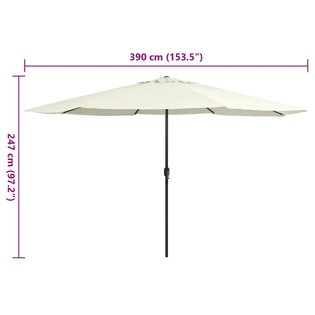 Garden Parasol with Metal Pole 390 cm Sand White