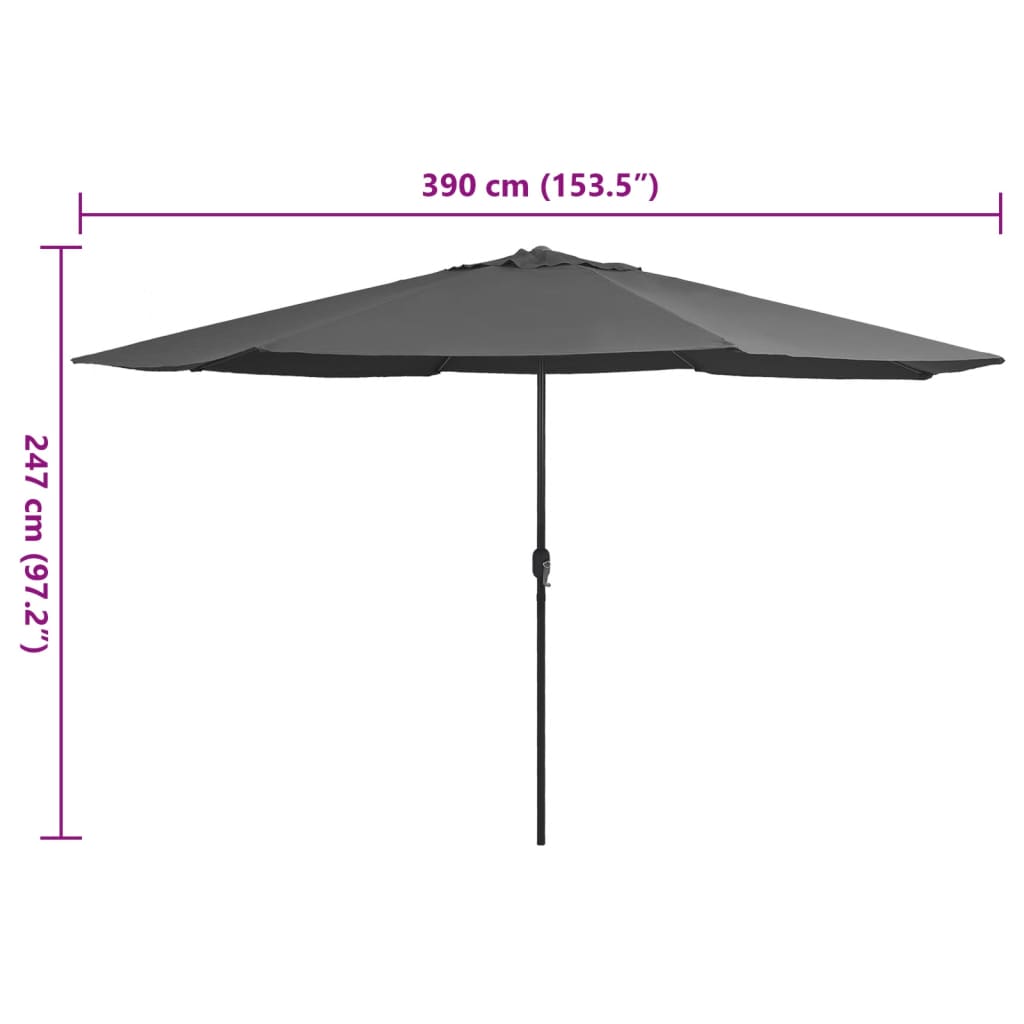 Garden Parasol | Anthracite | Polyester, Metal | Large | Tiltable