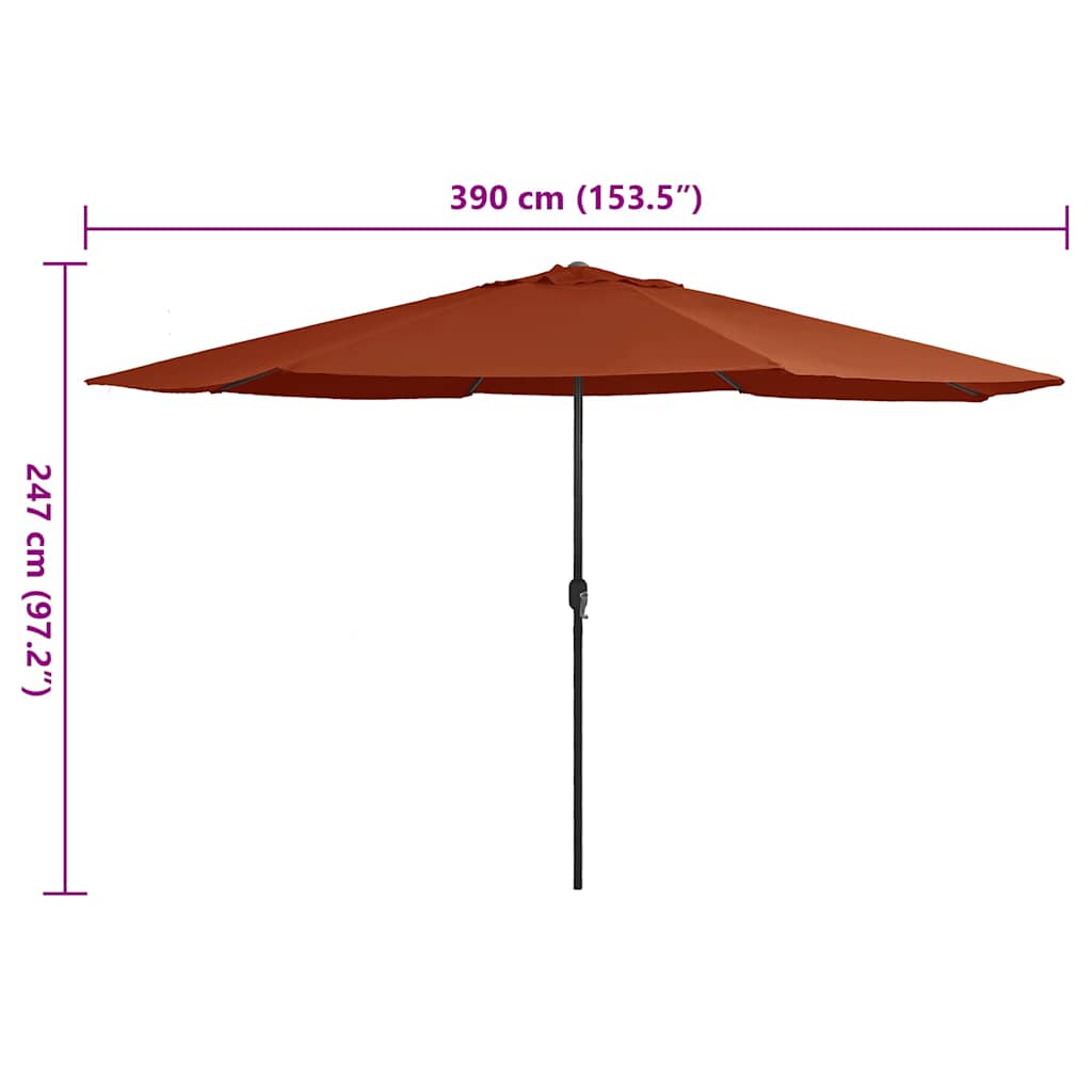 Garden Parasol with Metal Pole 390 cm Terracotta