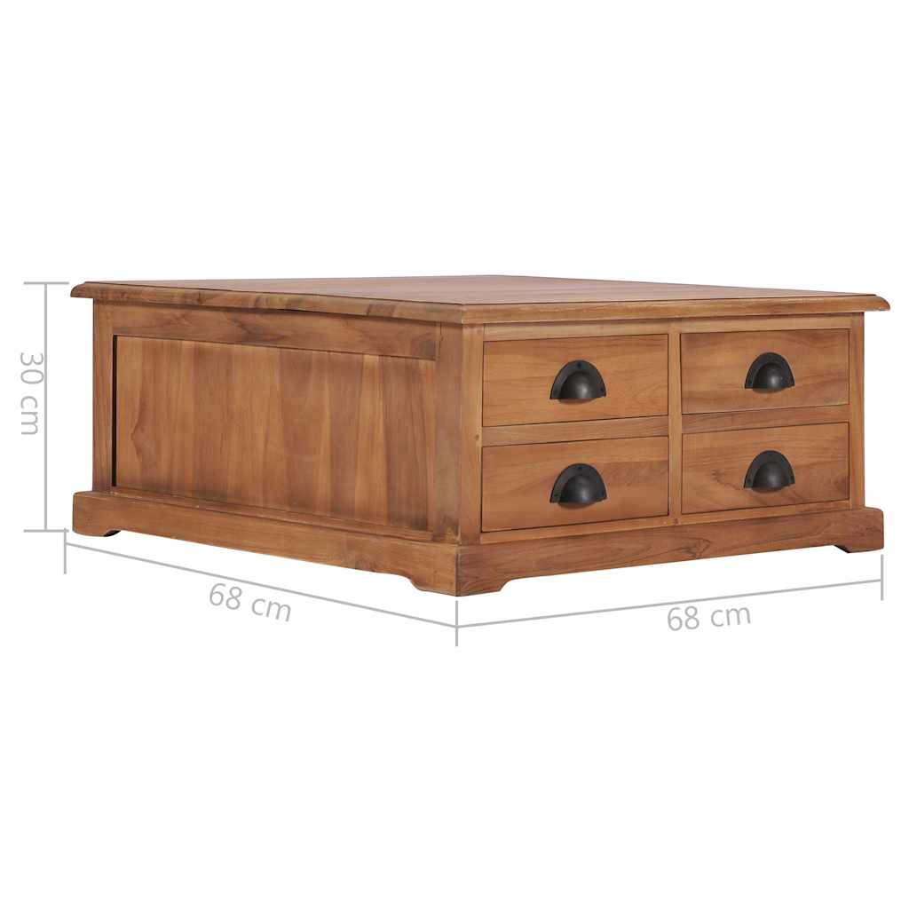 286274 vidaXL Coffee Table 68x68x30 cm Solid Teak Wood