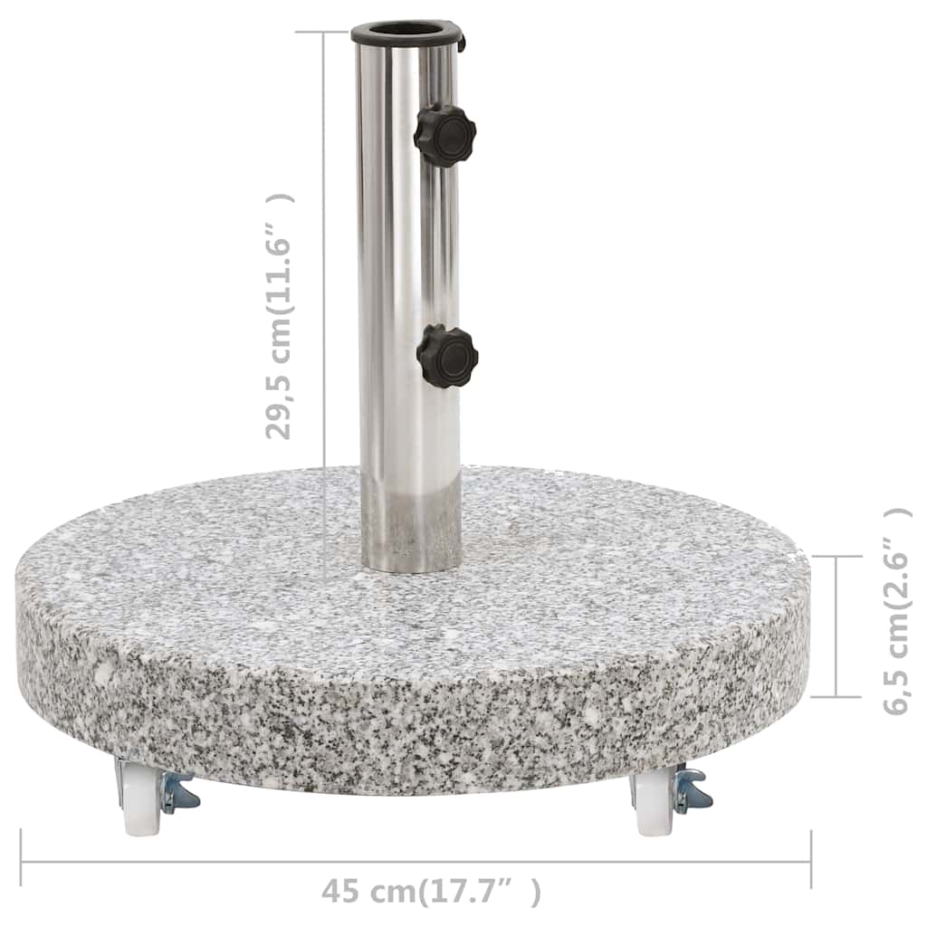 48562 vidaXL Parasol Base Granite 30 kg Round Grey