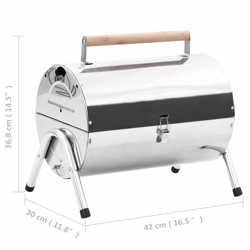Portable Tabletop Charcoal BBQ Grill Stainless Steel Grids