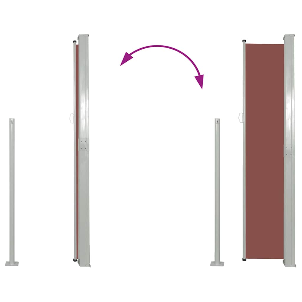 48369 vidaXL Patio Retractable Side Awning 170x300 cm Brown