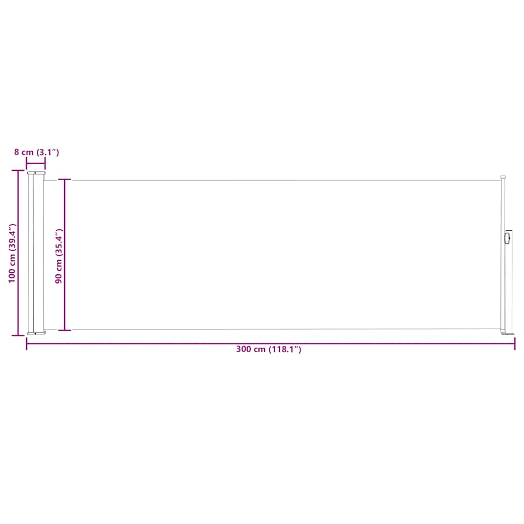 Side Awning | Black screen, Grey stand