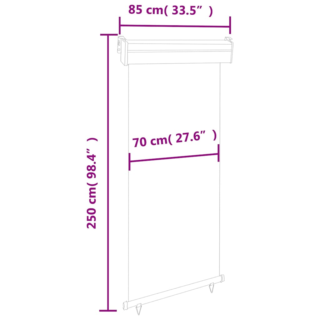 Balcony Side Awning 85x250 cm Brown