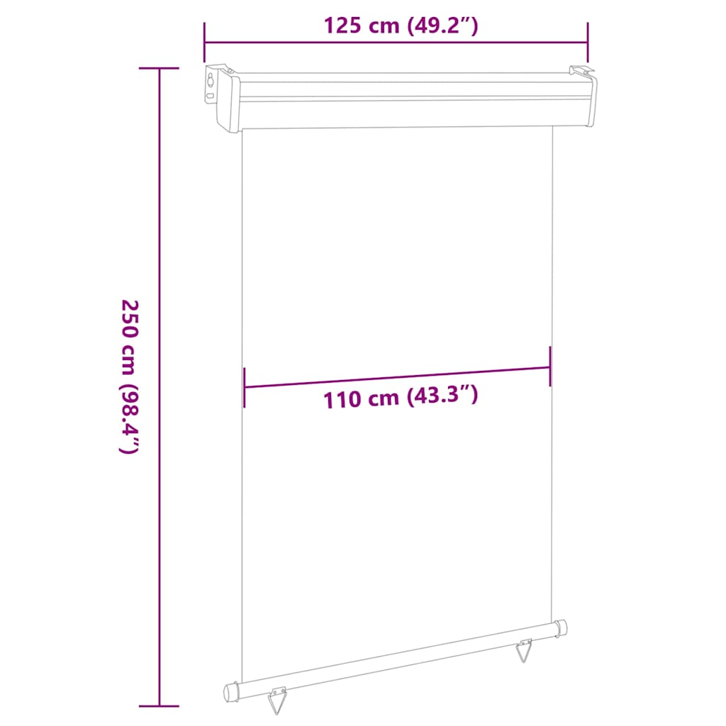 Balcony Side Awning 125x250 cm Red