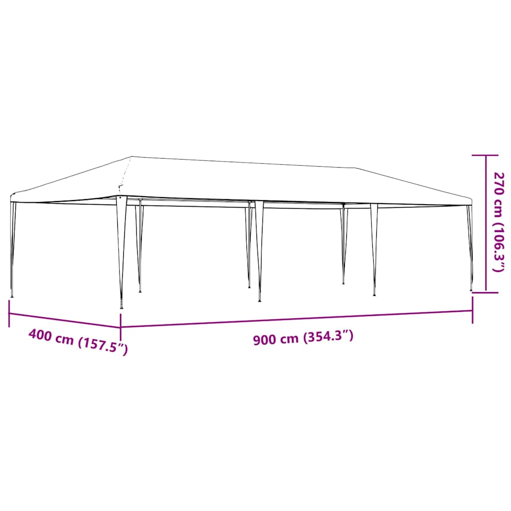 Party Tent 4x9 m White