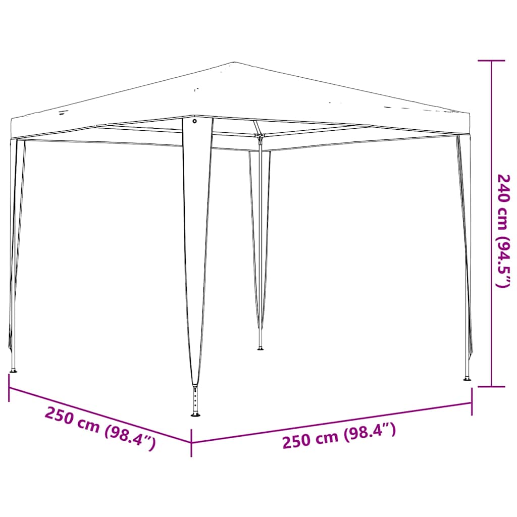 Professional Party Tent 2.5x2.5 m Anthracite 90 g/m²