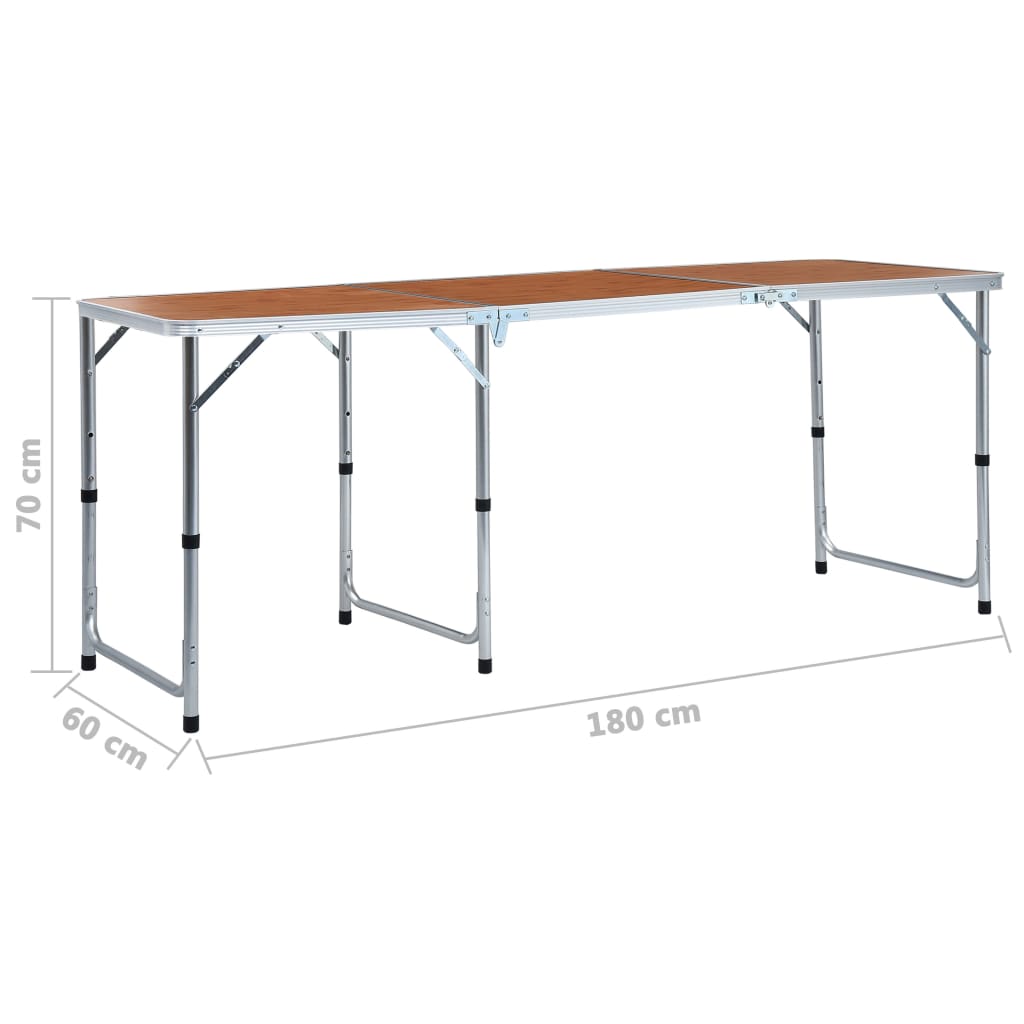 48174 vidaXL Foldable Camping Table Aluminium 180x60 cm