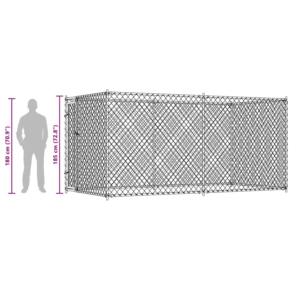 145025 vidaXL Outdoor Dog Kennel 382x192x185 cm