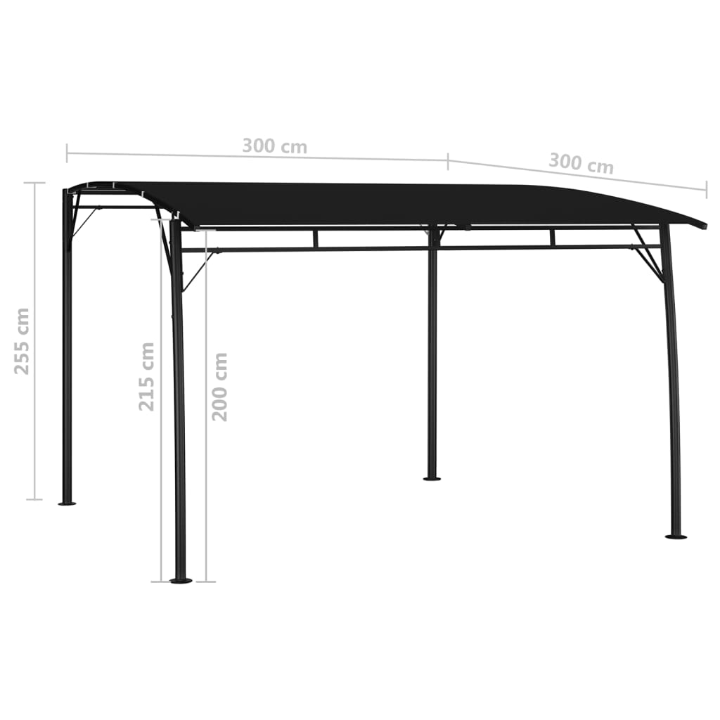 Garden Sunshade Awning 3x3x2,55 m Anthracite