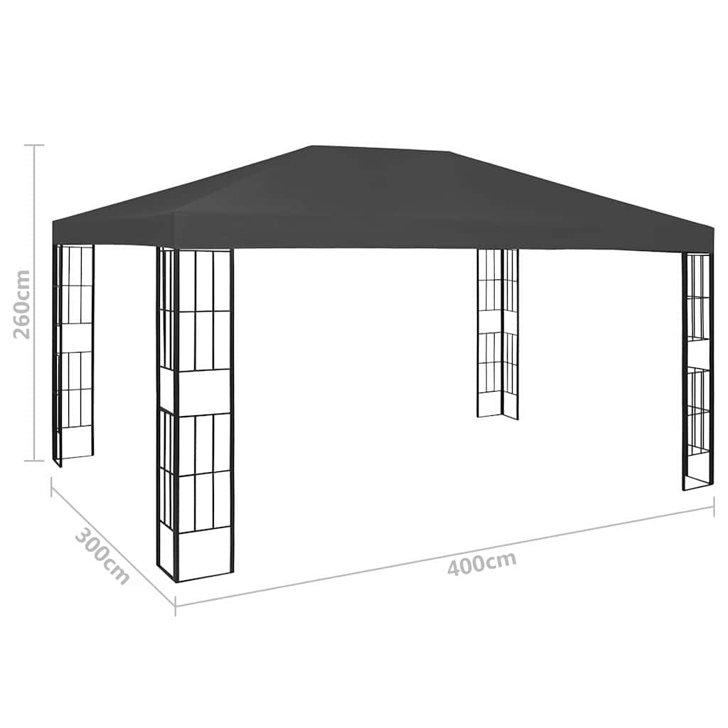 47985 vidaXL Gazebo 3x4 m Anthracite