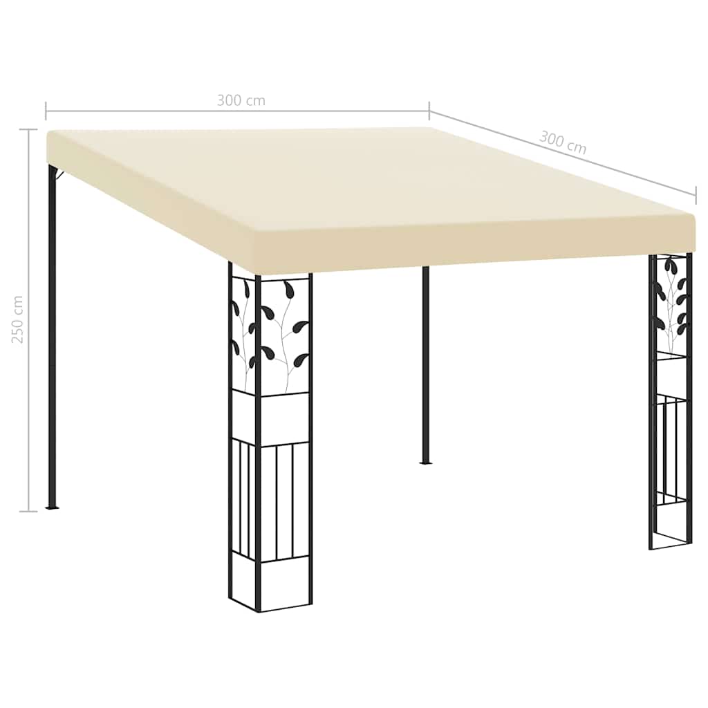 47997 vidaXL Wall-mounted Gazebo 3x3x2,5 m Cream