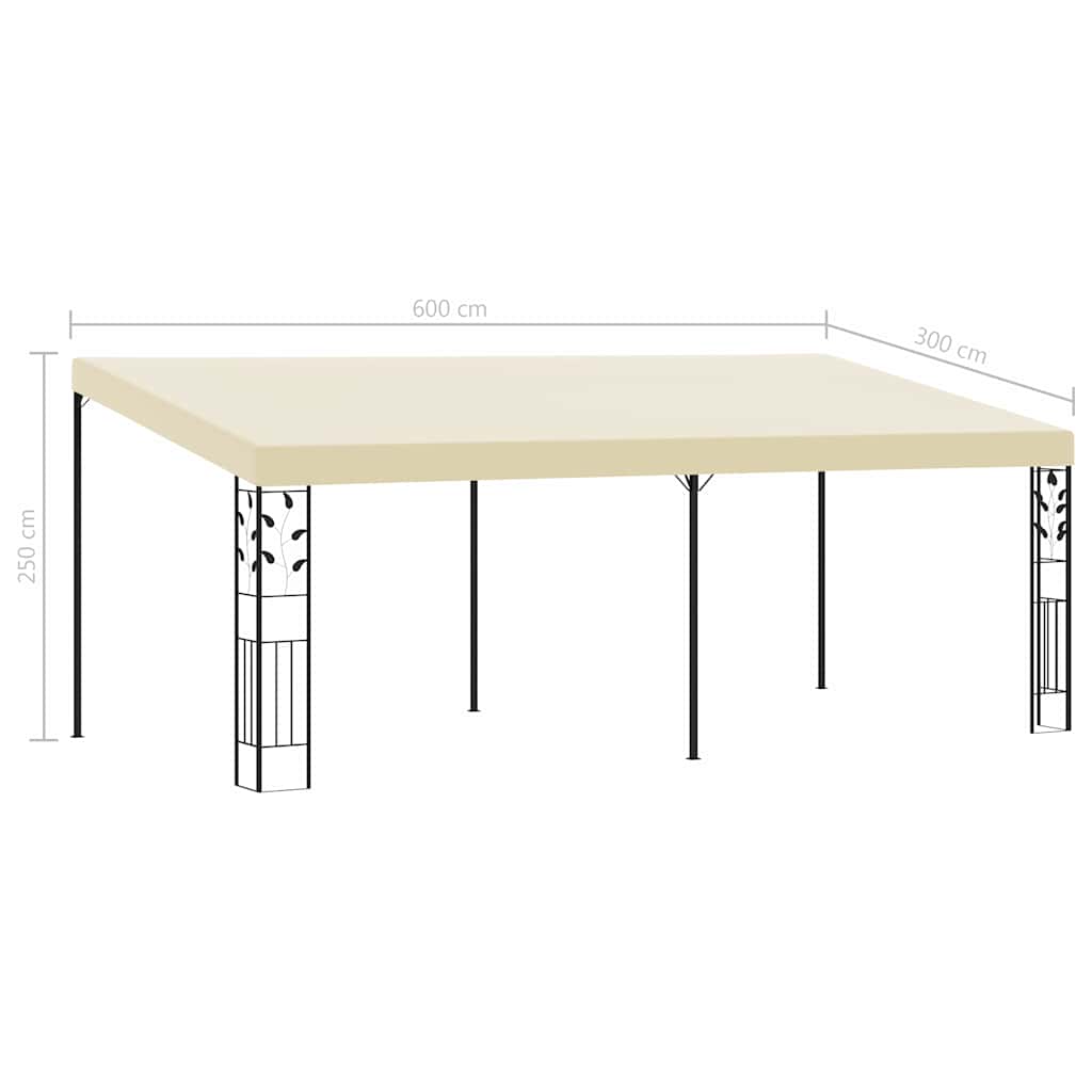 47999 vidaXL Wall-mounted Gazebo 6x3x2,5 m Cream