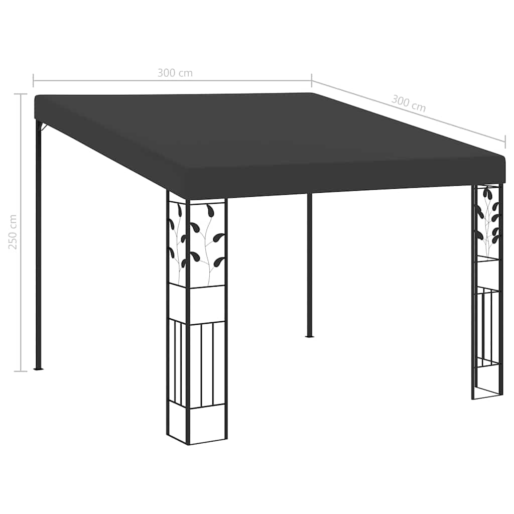 48000 vidaXL Wall-mounted Gazebo 3x3x2,5 m Anthracite