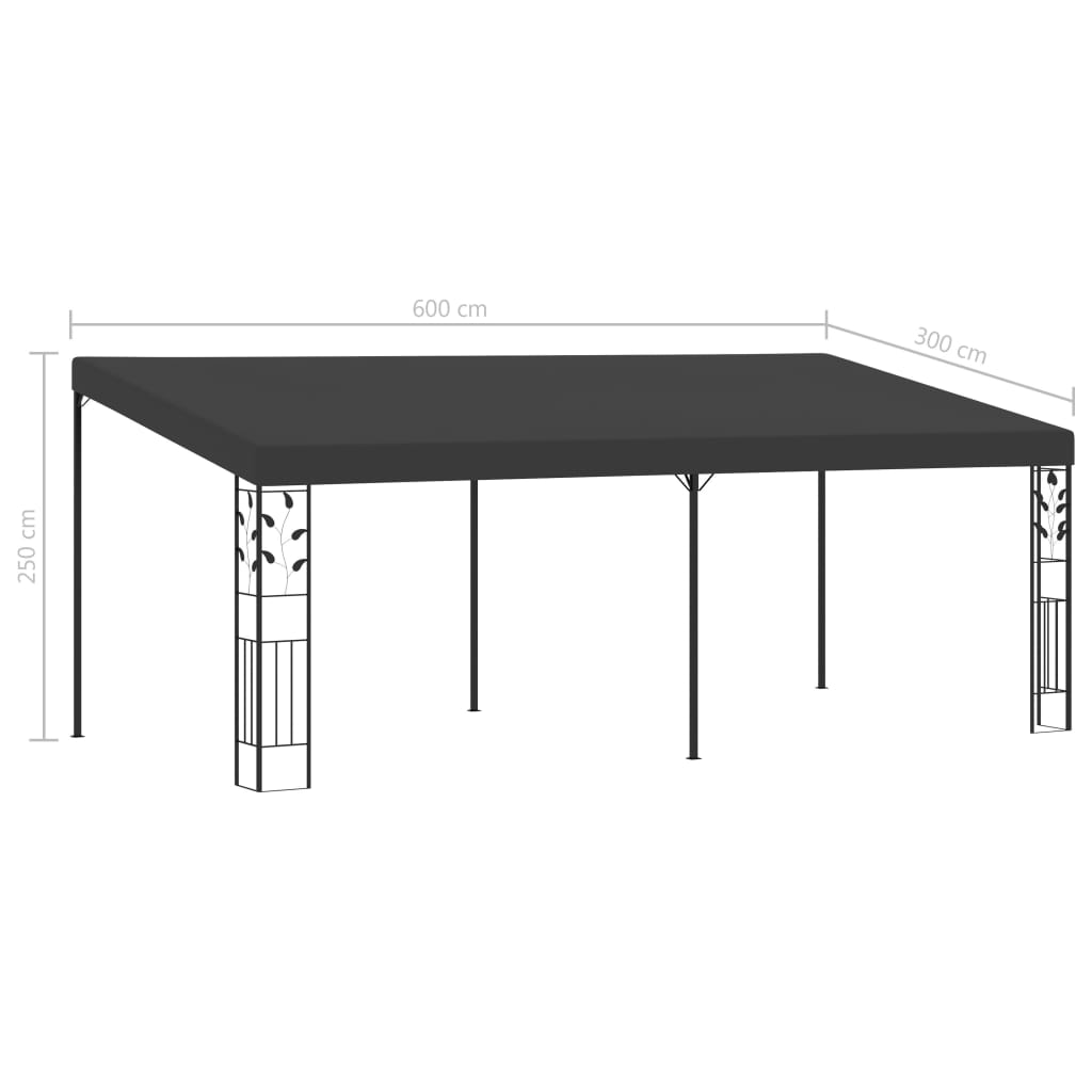 Wall-mounted Gazebo 6x3x2,5 m Anthracite