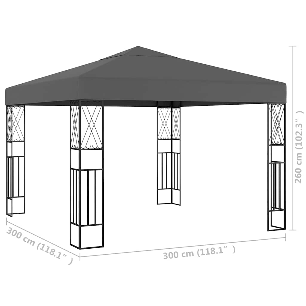 Gazebo 3x3 m Anthracite Fabric