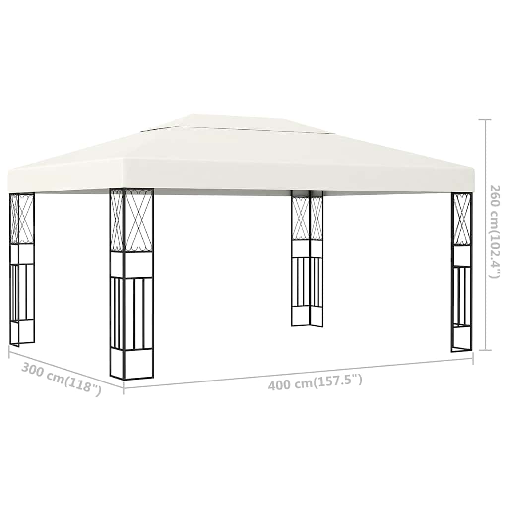 Gazebo 3x4 m Cream Fabric