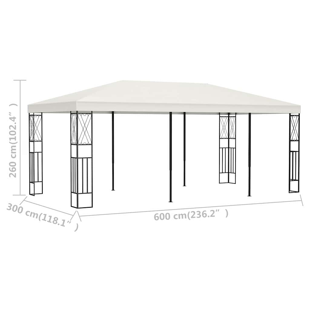 Gazebo 3x6 m Cream Fabric