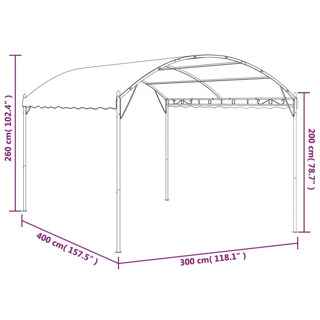 48029 vidaXL Gazebo Fabric Cream