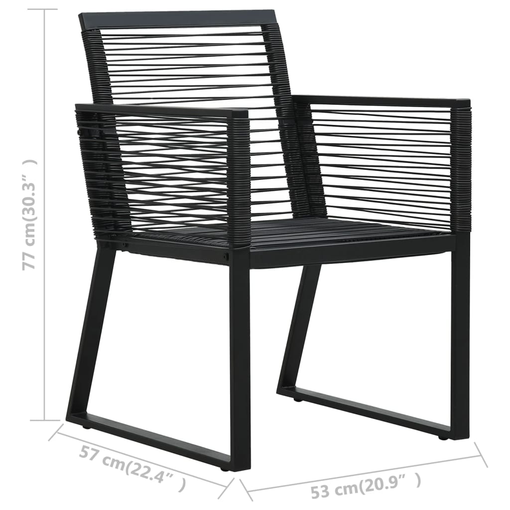 48572 vidaXL Garden Chairs 2 pcs Black PVC Rattan