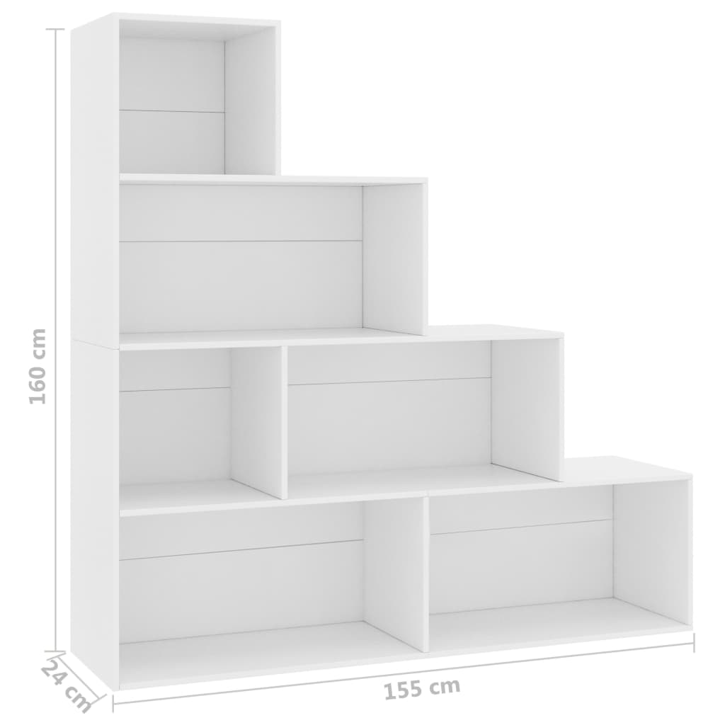 800657 vidaXL Book Cabinet/Room Divider White 155x24x160 cm Engineered Wood