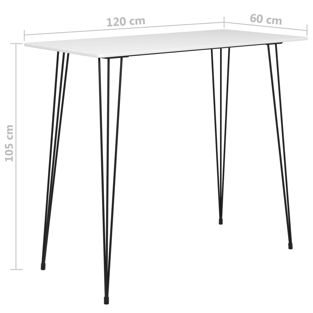 248144 vidaXL Bar Table White 120x60x105 cm