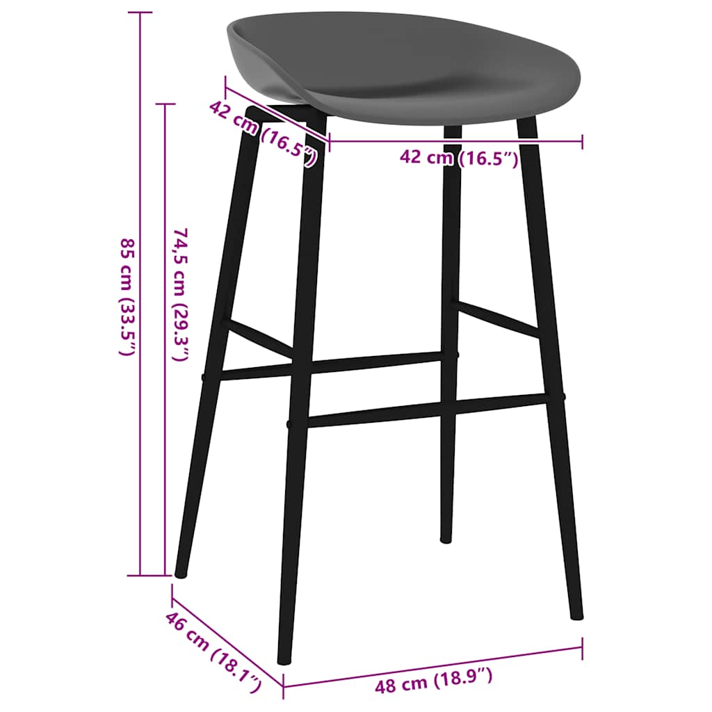 Bar Chairs 4 pcs Grey