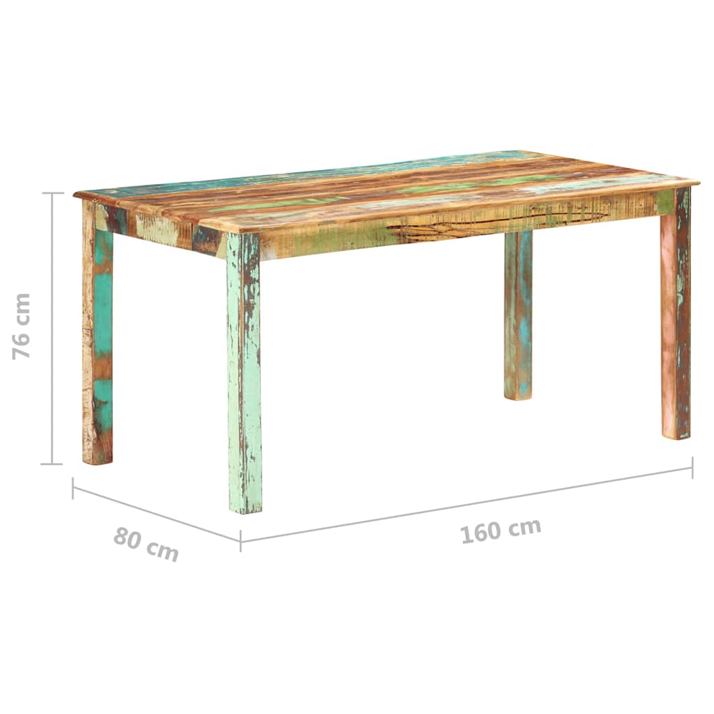 285931 vidaXL Dining Table Solid Reclaimed Wood 160x80x76 cm