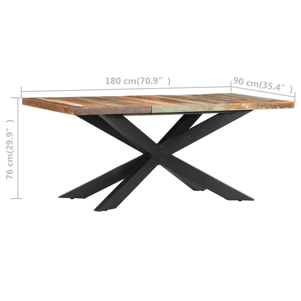 285966 vidaXL Dining Table 180x90x76 cm Solid Reclaimed Wood