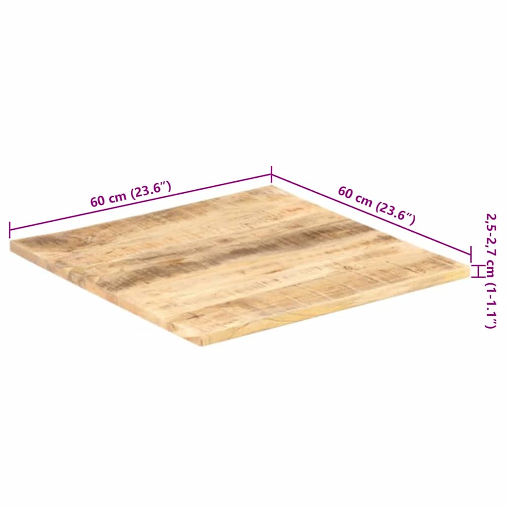 Table Top Solid Mango Wood 25-27 mm 60x60 cm