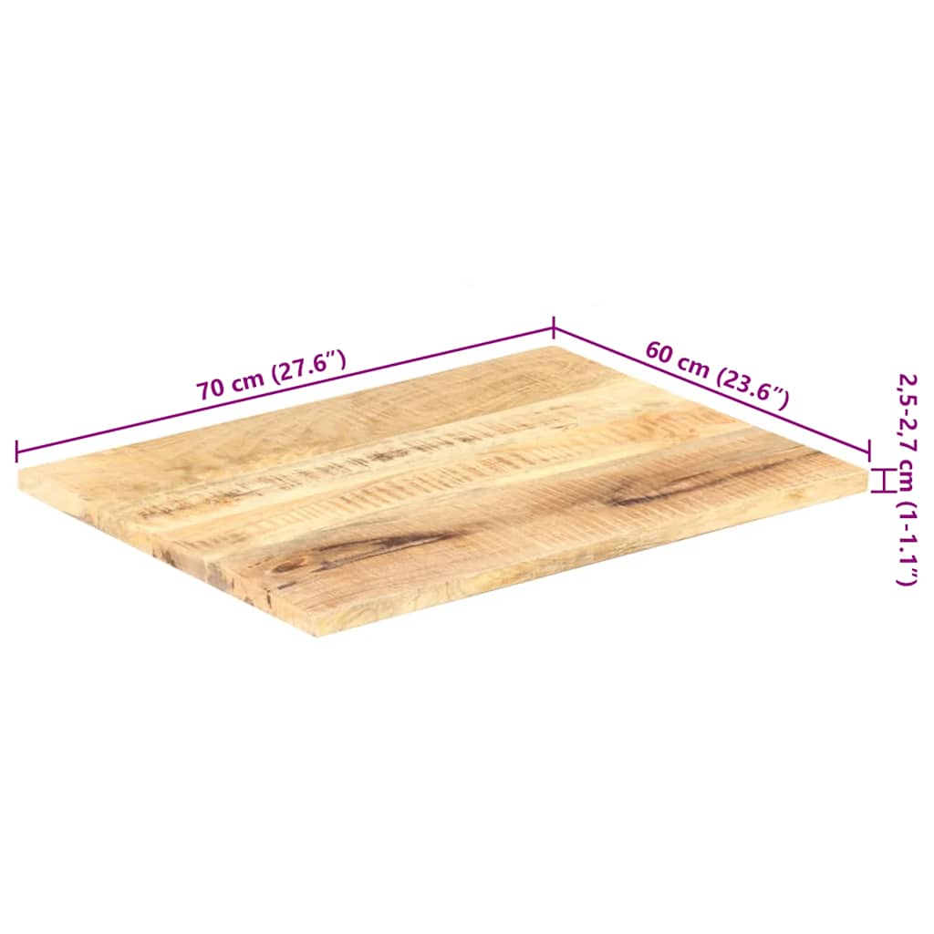 Table Top Solid Mango Wood 25-27 mm 70x60 cm