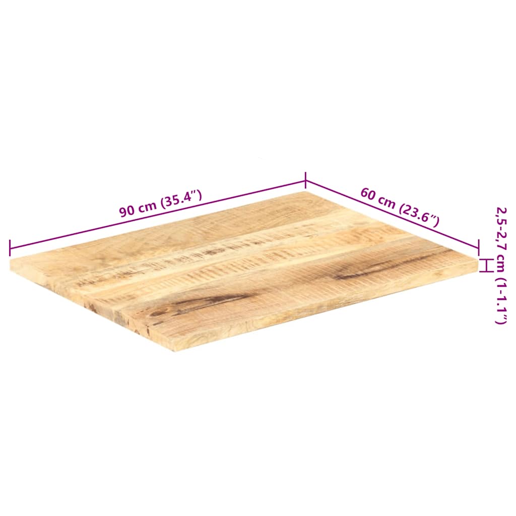 Table Top Solid Mango Wood 25-27 mm 90x60 cm