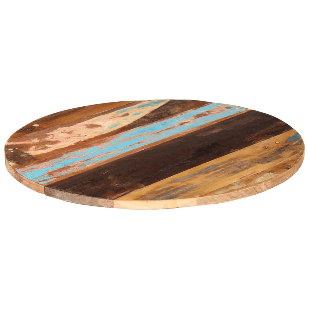 286040 vidaXL Round Table Top 80 cm 25-27 mm Solid Reclaimed Wood