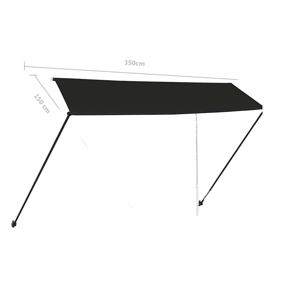 145919 vidaXL Retractable Awning with LED 350x150 cm Anthracite