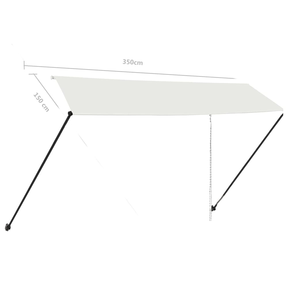 145926 vidaXL Retractable Awning with LED 350x150 cm Cream