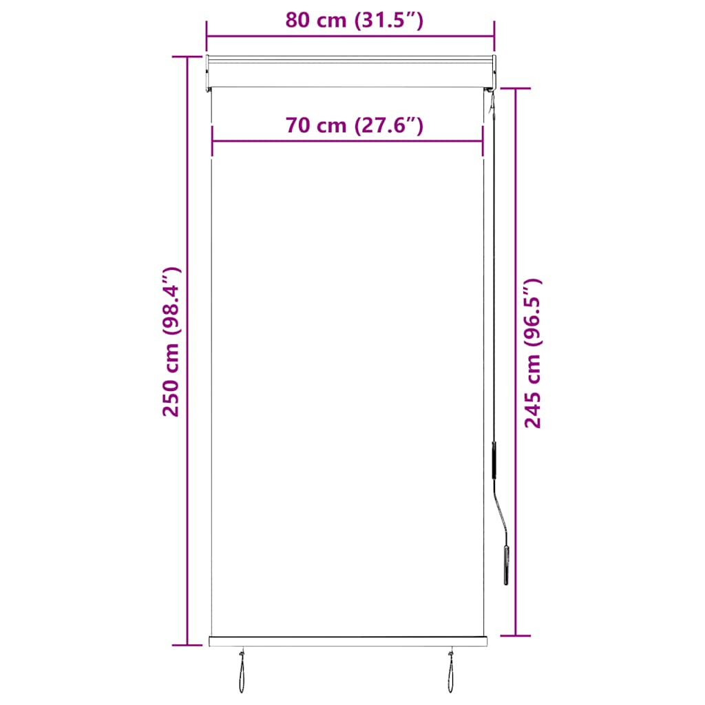 Outdoor Roller Blind 80x250 cm Yellow and Blue