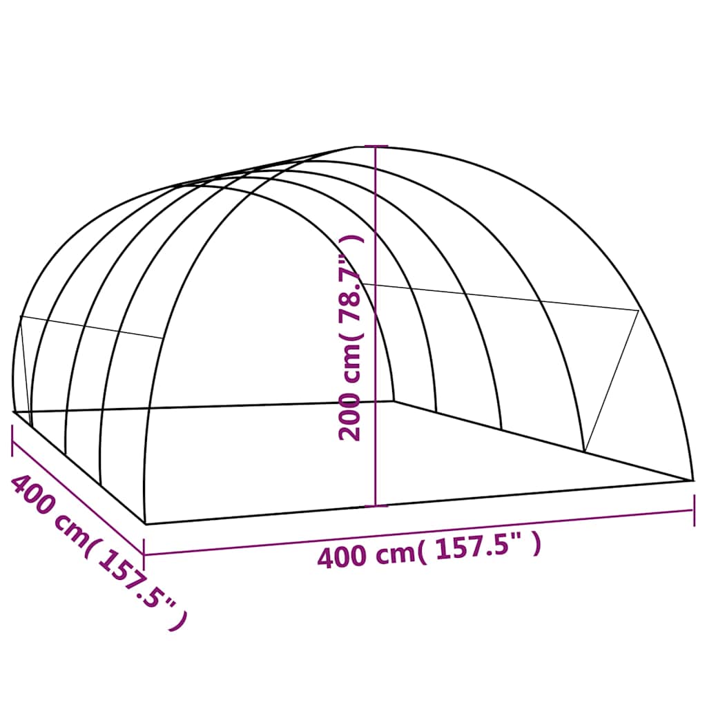 Greenhouse 16 m² 4x4x2 m