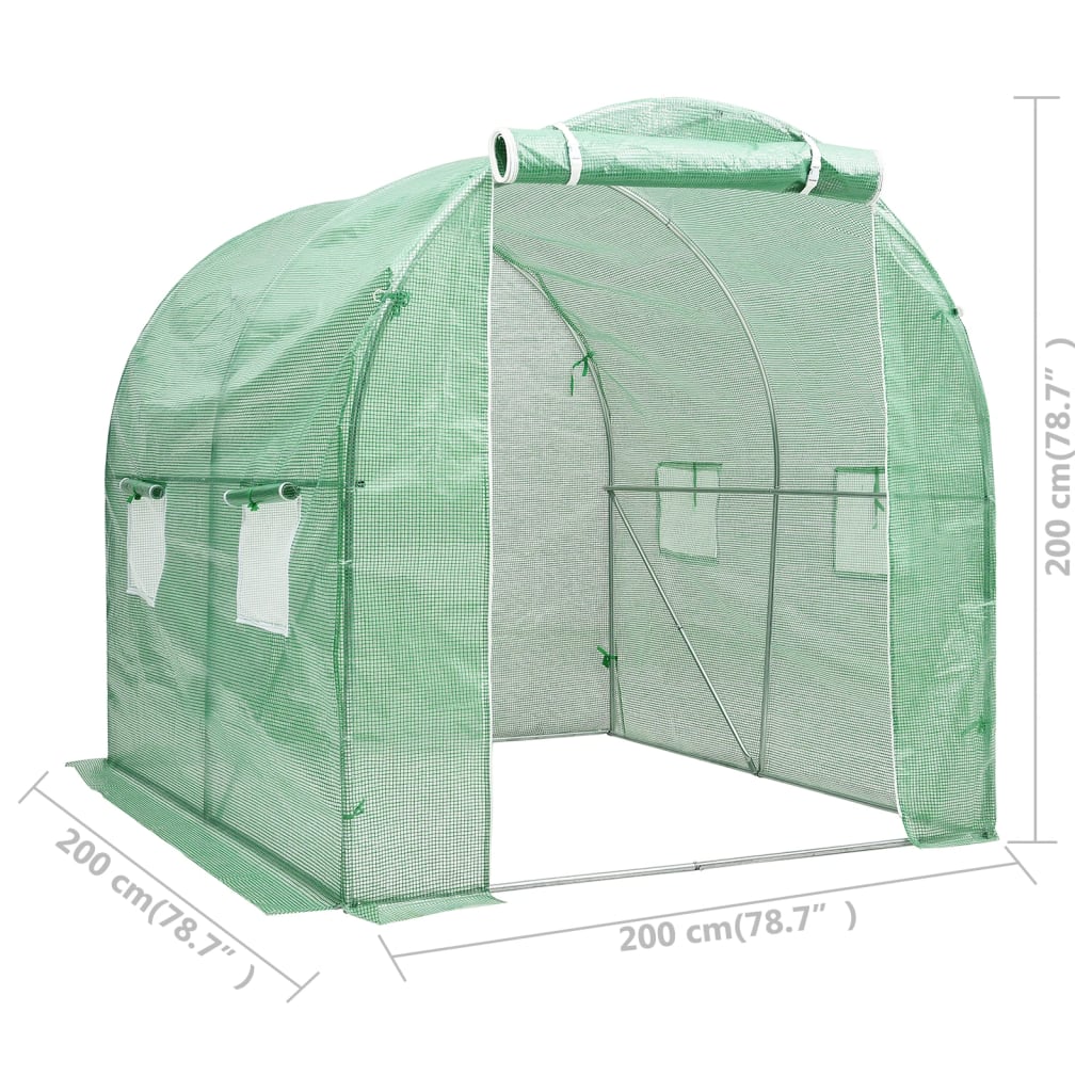 48163 vidaXL Greenhouse 4 m² 2x2x2 m