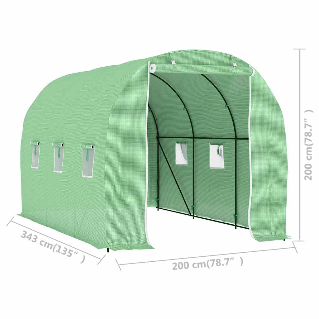 48164 vidaXL Greenhouse 6,86 m² 3,43x2x2 m