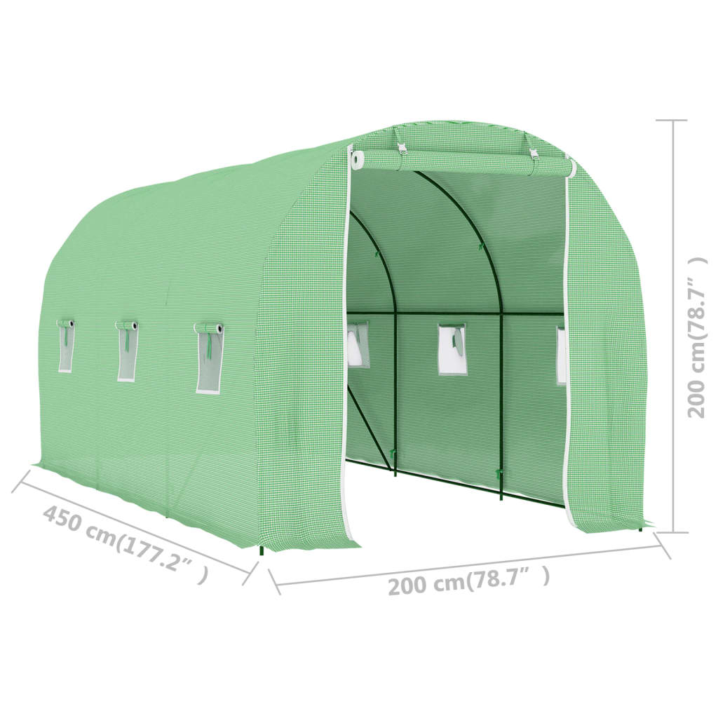 48165 vidaXL Greenhouse 9 m² 4,5x2x2 m