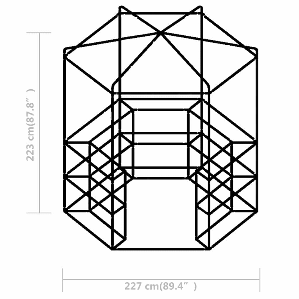 48166 vidaXL Greenhouse with Shelves Steel 227x223 cm
