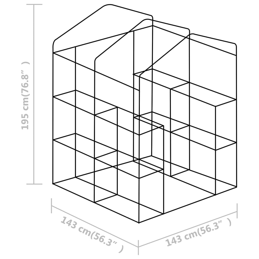 48167 vidaXL Greenhouse with Shelves Steel 143x143x195 cm