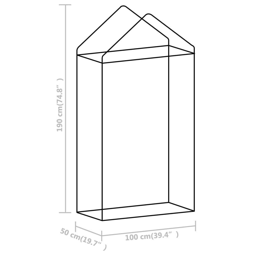 48168 vidaXL Greenhouse with Steel Frame 0,5 m² 1x0,5x1,9 m