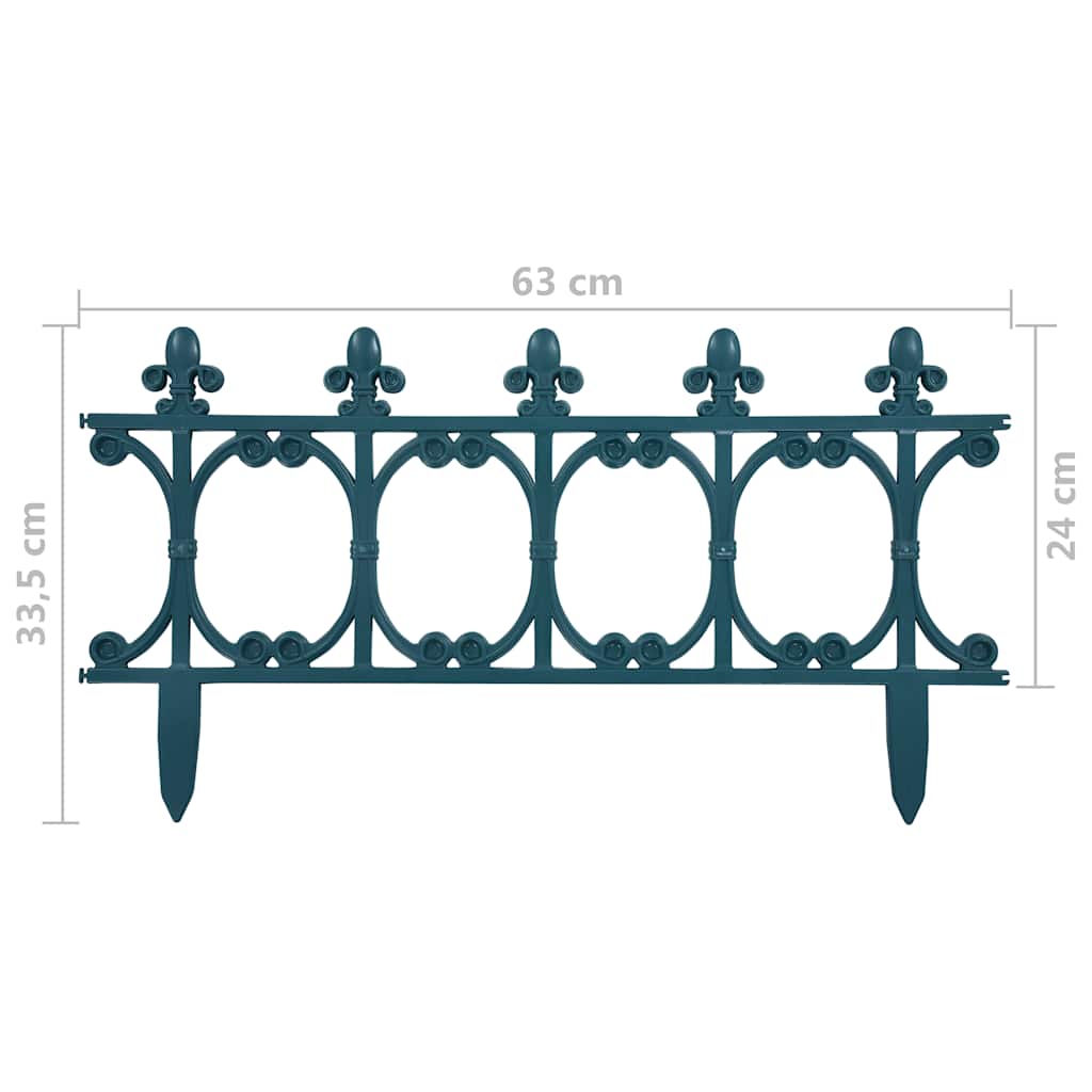 48619 vidaXL Lawn Edgings 16 pcs Green 10 m PP