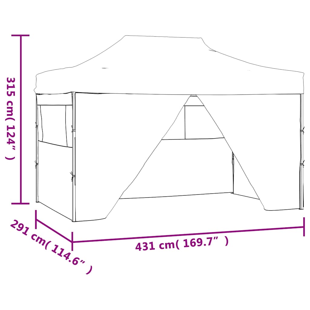 Foldable Party Tent with 4 Sidewalls 3x4.5 m White