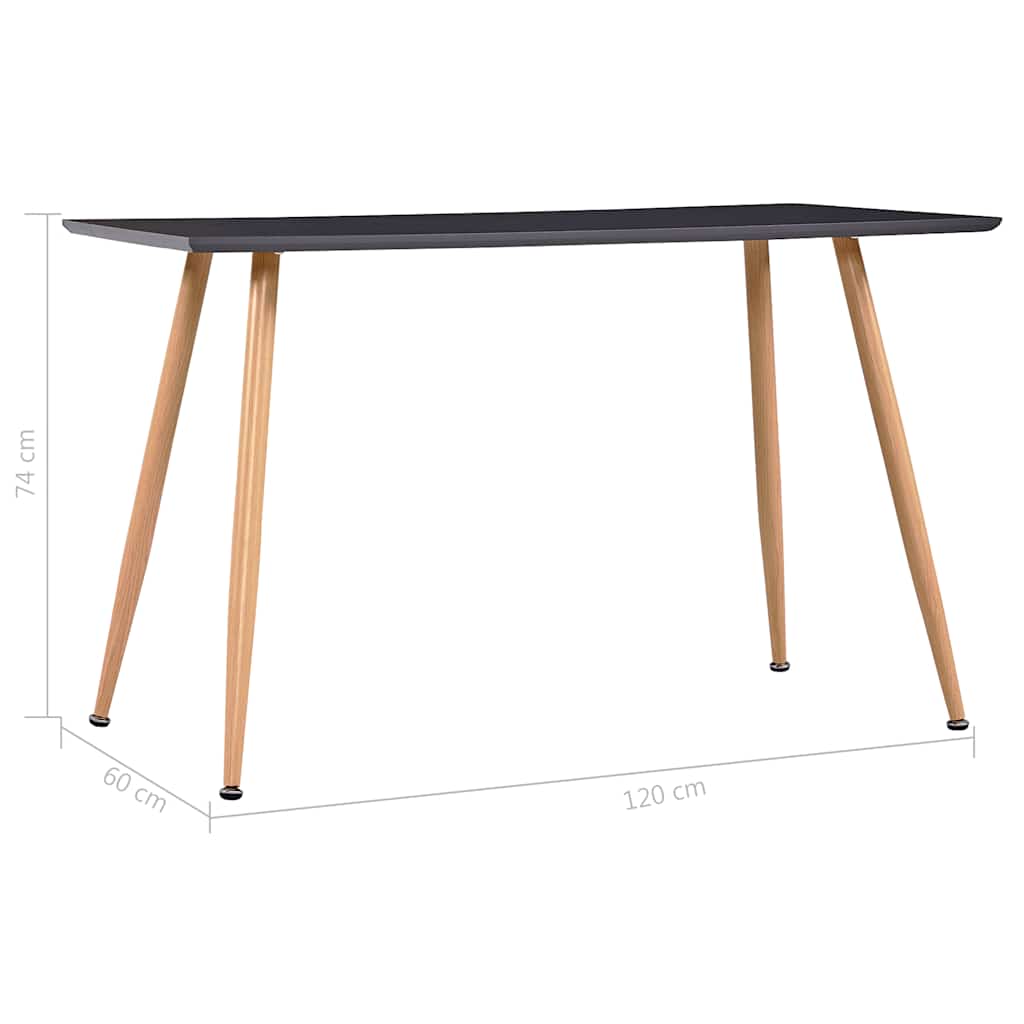 248310 vidaXL Dining Table Grey and Oak 120x60x74 cm MDF