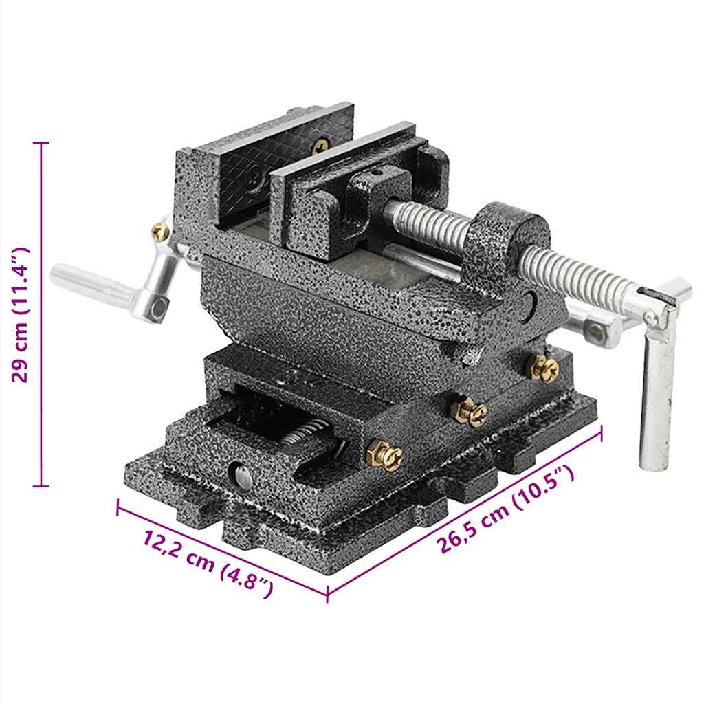 vidaXL Manually Operated Cross Slide Drill Press Vice 70 mm