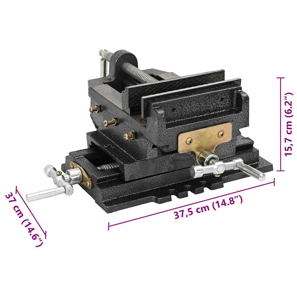 145385 vidaXL Manually Operated Cross Slide Drill Press Vice 150 mm